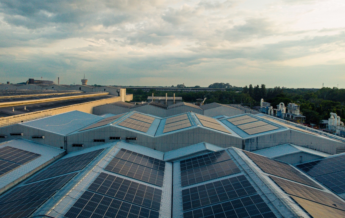 Overcast sky above a commercial property, highlighting the services of Metal Roofers in CT.